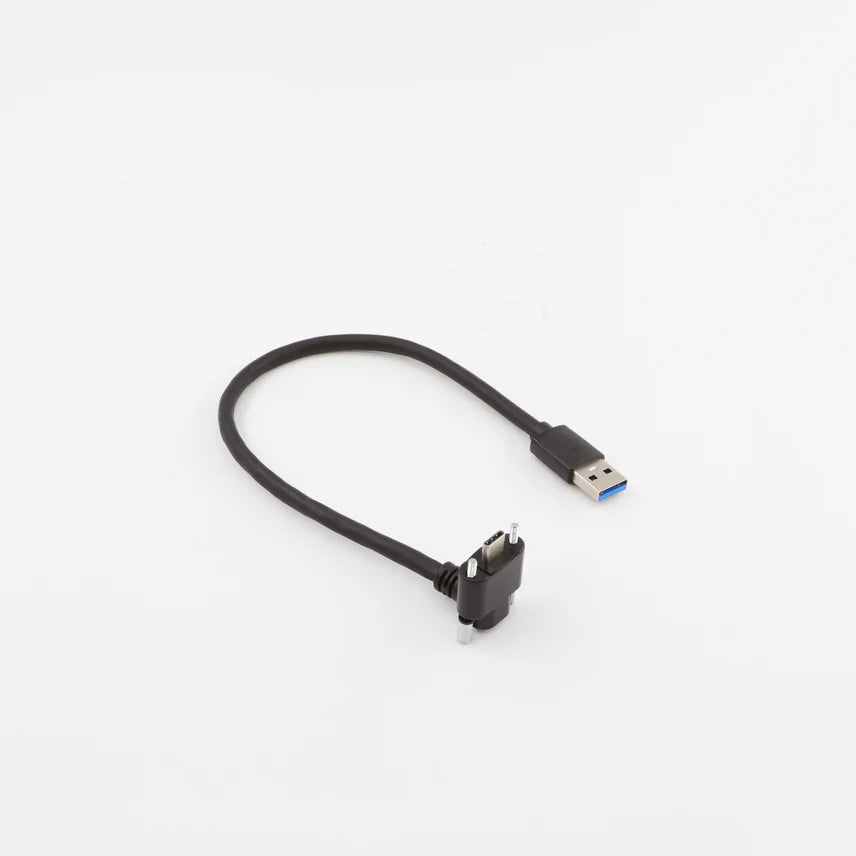 USB 3.0 Type-C Right Angle Dual Screw Locking Cable